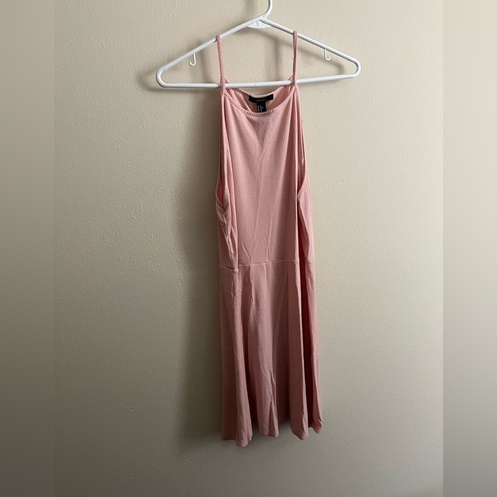 Pink Ribbed Swing Dress